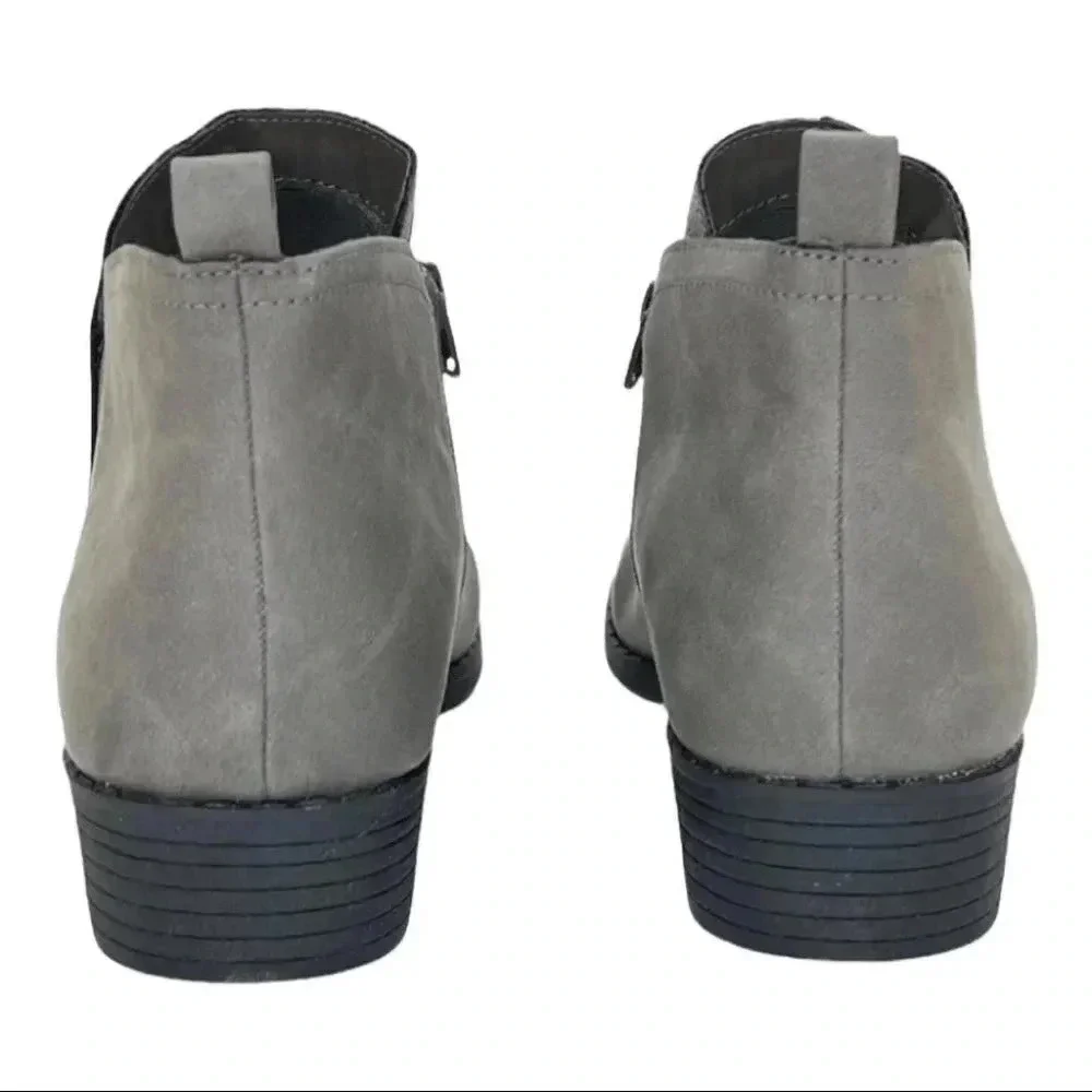 Sun + Stone Cadee Grey Faux Leather Womens Booties